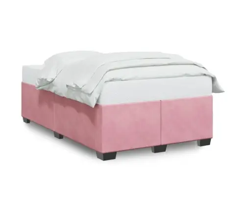 Gultas Rāmis, Rozā Samts, 120X200 Cm Vidaxl