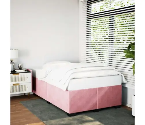 Gultas Rāmis, Rozā Samts, 120X200 Cm Vidaxl