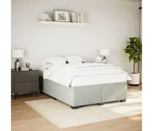 Lovos Rėmas Be Čiužinio, Šviesiai Pilkas, 140X190cm Aksomas