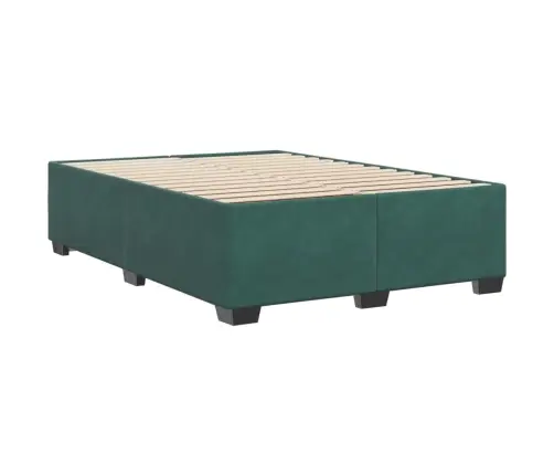Gultas Rāmis Bez Matrača, Tumši Zaļš Samts, 140X190 Cm Vidaxl