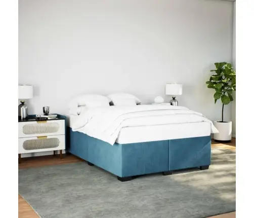 Voodiraam, Sinine, 120 X 200 cm Samet