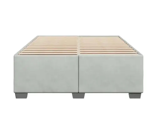 Gulta Bez Matrača, Gaiši Pelēks, 140X200 Cm, Samts Vidaxl