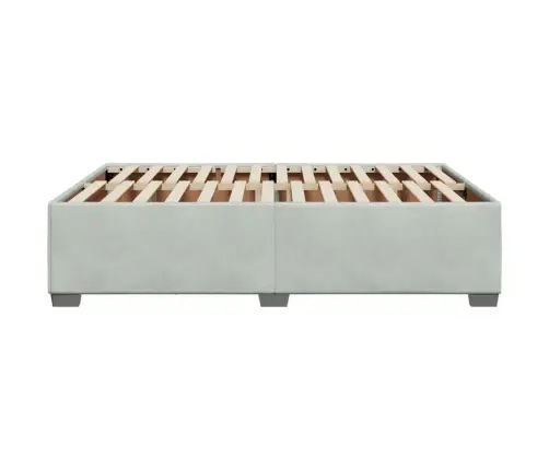 Gulta Bez Matrača, Gaiši Pelēks, 140X200 Cm, Samts Vidaxl