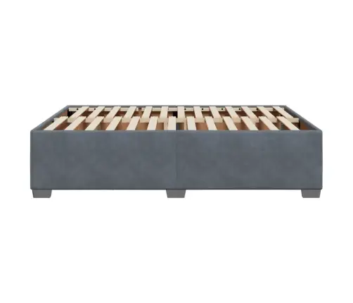 Gulta Bez Matrača, Tumši Pelēks, 140X200 Cm, Samts Vidaxl