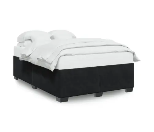 Voodiraam Ilma Madratsita, Must, 140X200 cm Samet