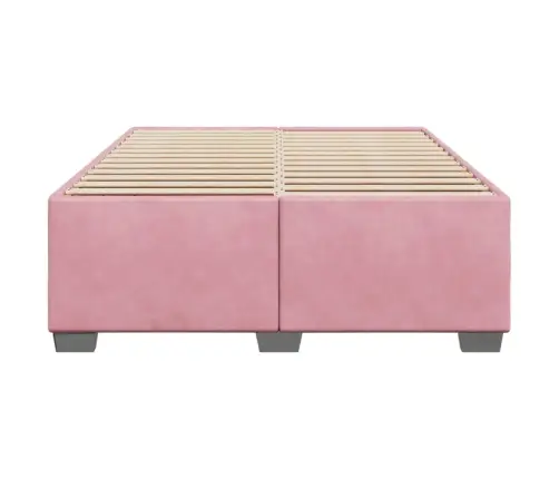 Gultas Rāmis, Rozā, 140X200 Cm, Samts Vidaxl