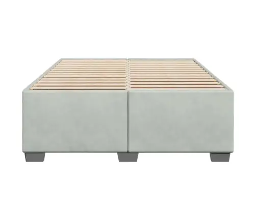 Gulta Bez Matrača, Gaiši Pelēks, 160X200 Cm, Samts Vidaxl