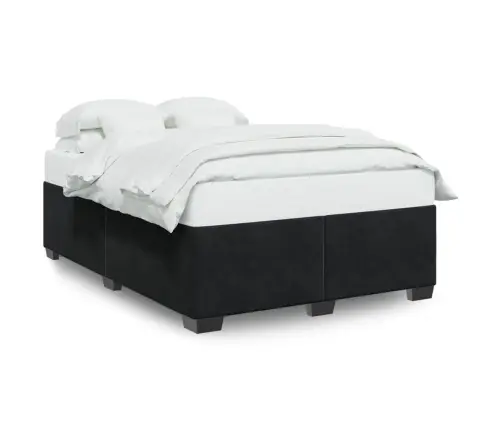 Gulta Bez Matrača, Melns, 160X200 Cm, Samts Vidaxl