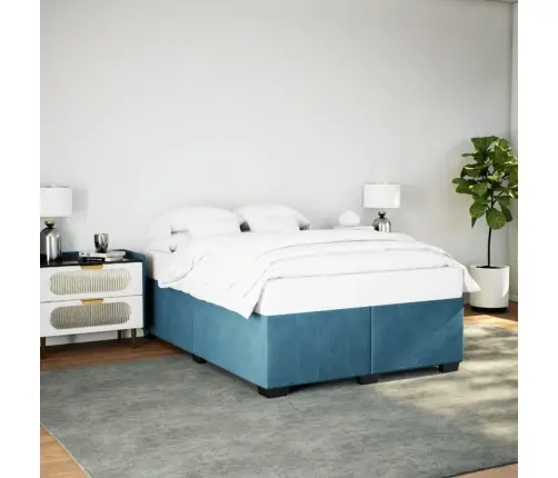 Lovos Rėmas, Mėlynos Spalvos, 160X200 cm Aksomas
