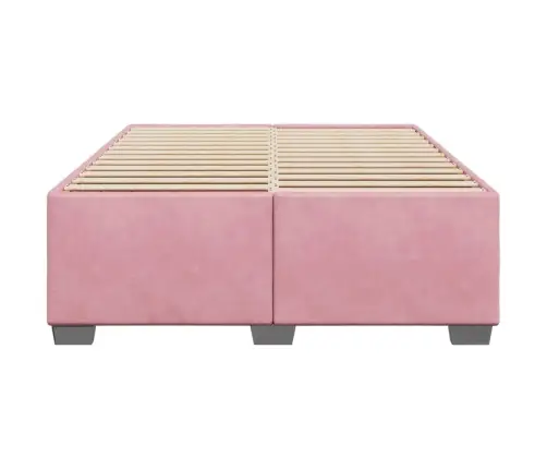 Voodiraam, Roosa, 160X200 cm Samet