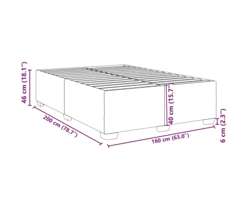 Voodiraam, Roosa, 160X200 cm Samet