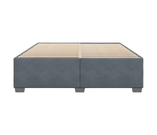 Gulta Bez Matrača, Tumši Pelēks, 180X200 Cm, Samts Vidaxl