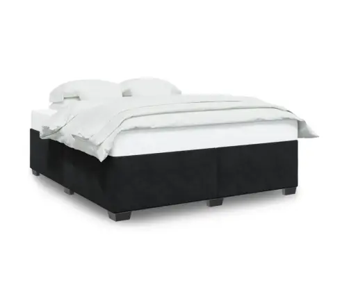 Lovos Rėmas Be Čiužinio, Juodos Spalvos, 180X200cm Aksomas Lovos Rėmas Be Čiužinio, Juodos Spalvos, 180X200cm Aksomas