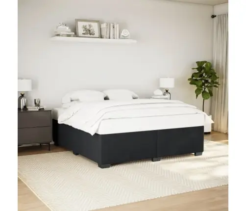 Lovos Rėmas Be Čiužinio, Juodos Spalvos, 180X200cm Aksomas Lovos Rėmas Be Čiužinio, Juodos Spalvos, 180X200cm Aksomas