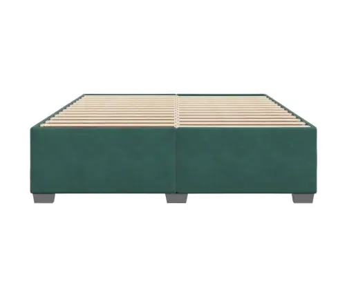 Gulta Bez Matrača, Tumši Zaļš Samts, 180X200 Cm Vidaxl