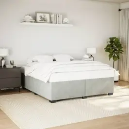 Gulta Bez Matrača, Gaiši Pelēks, 200X200 Cm, Samts Vidaxl Gulta Bez Matrača, Gaiši Pelēks, 200X200 Cm, Samts Vidaxl