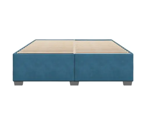 Gultas Rāmis, Zils, 200X200 Cm, Samts Vidaxl