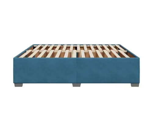 Gultas Rāmis, Zils, 200X200 Cm, Samts Vidaxl