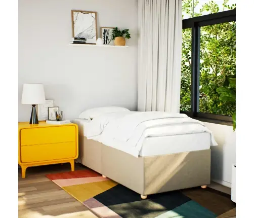 Lovos Rėmas Be Čiužinio, Kreminės Spalvos, 80X200 cm Audinys