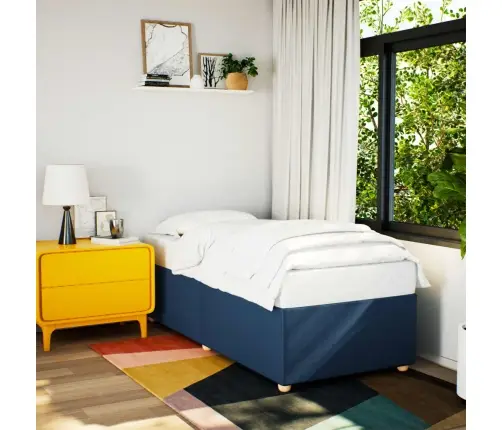 Gultas Rāmis Bez Matrača, Zils, 90X190Cm Audums Vidaxl