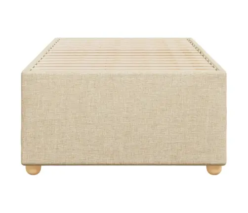 Gultas Rāmis Bez Matrača, Krēmkrāsas, 100X200 Cm, Audums Vidaxl