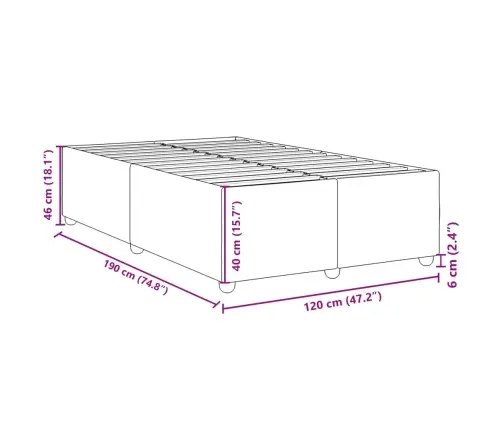 Gultas Rāmis Bez Matrača Melns 120X190 Cm Audums Vidaxl