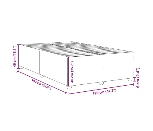 Gultas Rāmis Bez Matrača Krēmkrāsas 120X190 Cm Audums Vidaxl