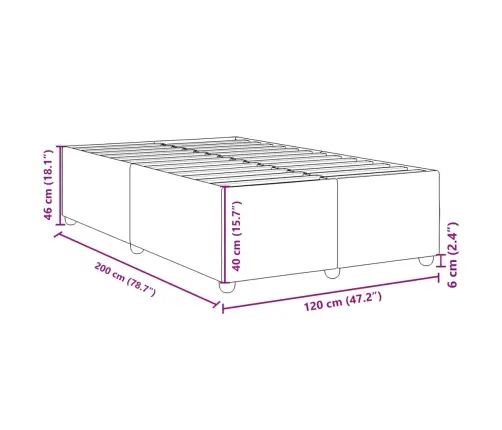 Gultas Rāmis Bez Matrača, Melns, 120X200 Cm, Audums Vidaxl