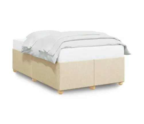 Gultas Rāmis Bez Matrača, Krēmkrāsas, 120X200 Cm, Audums Vidaxl