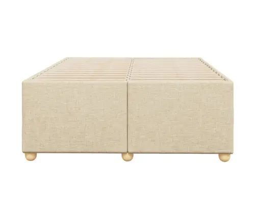 Gultas Rāmis Bez Matrača, Krēmkrāsas, 120X200 Cm, Audums Vidaxl