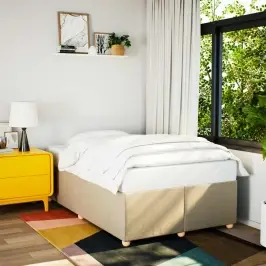 Gultas Rāmis Bez Matrača, Krēmkrāsas, 120X200 Cm, Audums Vidaxl