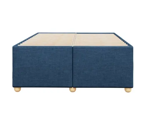 Gultas Rāmis Bez Matrača, Zils, 120X200 Cm, Audums Vidaxl