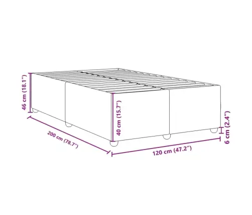 Gultas Rāmis Bez Matrača, Zils, 120X200 Cm, Audums Vidaxl
