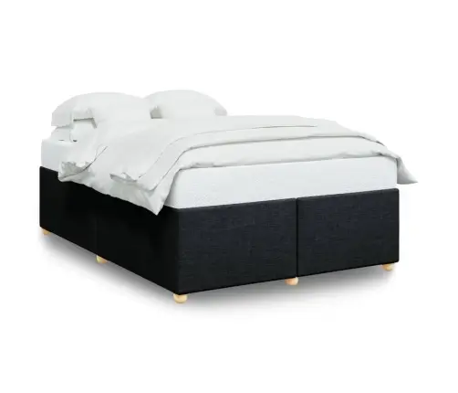 Gulta Bez Matrača, Melns, 140X190 Cm, Audums Vidaxl