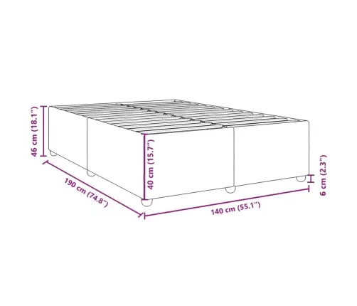 Voodiraam Ilma Madratsita, Pruunikashall, 140X190 cm Kangas