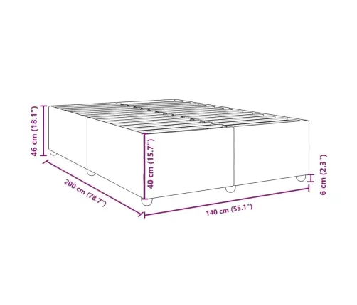 Gulta Bez Matrača, Melns, 140X200 Cm, Audums Vidaxl