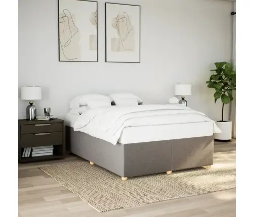 Gulta Bez Matrača, Pelēkbrūns, 140X200 Cm, Audums Vidaxl