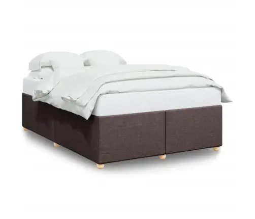 Gulta Bez Matrača, Tumši Brūns, 160X200 Cm, Audums Vidaxl