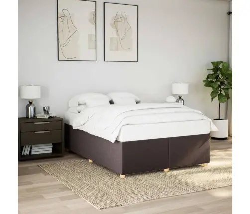 Gulta Bez Matrača, Tumši Brūns, 160X200 Cm, Audums Vidaxl