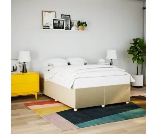 Lovos Rėmas Be Čiužinio, Kreminės Spalvos, 160X200cm Audinys