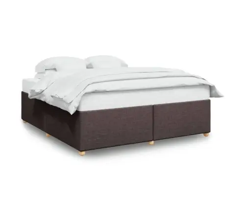 Gulta Bez Matrača, Tumši Brūns, 180X200 Cm, Audums Vidaxl