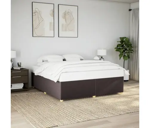 Gulta Bez Matrača, Tumši Brūns, 180X200 Cm, Audums Vidaxl