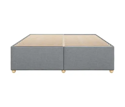 Gulta Bez Matrača, Gaiši Pelēks, 200X200 Cm, Audums Vidaxl