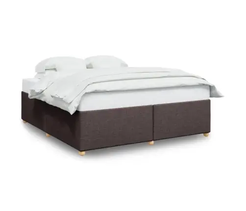 Gulta Bez Matrača, Tumši Brūns, 200X200 Cm, Audums Vidaxl