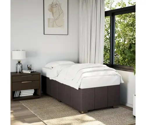 Voodiraam Ilma Madratsita Tumepruun 90X190 Cm Kangas