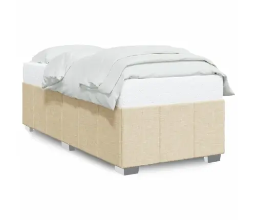 Gultas Rāmis Bez Matrača, Krēma, 90X190Cm Audums Vidaxl