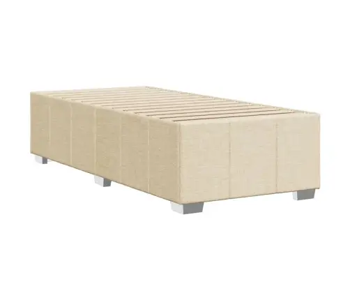 Gultas Rāmis Bez Matrača, Krēma, 90X190Cm Audums Vidaxl