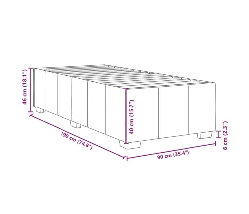 Gultas Rāmis Bez Matrača, Krēma, 90X190Cm Audums Vidaxl
