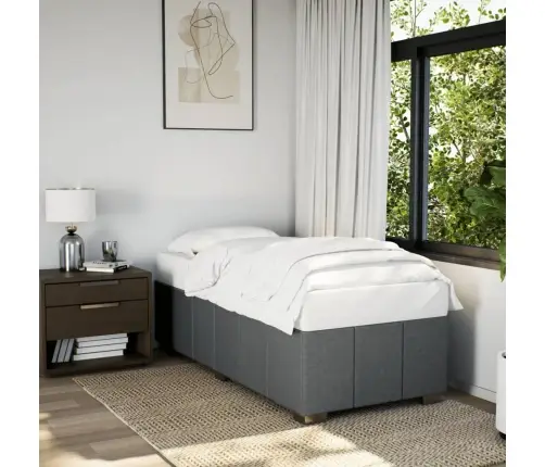 Gultas Rāmis Bez Matrača, Tumši Pelēks, 90X200 Cm, Audums Vidaxl