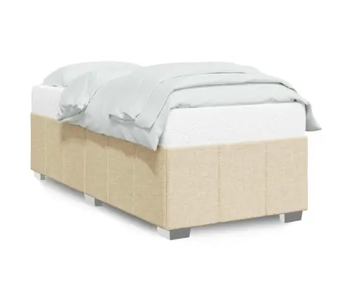 Gultas Rāmis Bez Matrača, Krēmkrāsas, 100X200 Cm, Audums Vidaxl